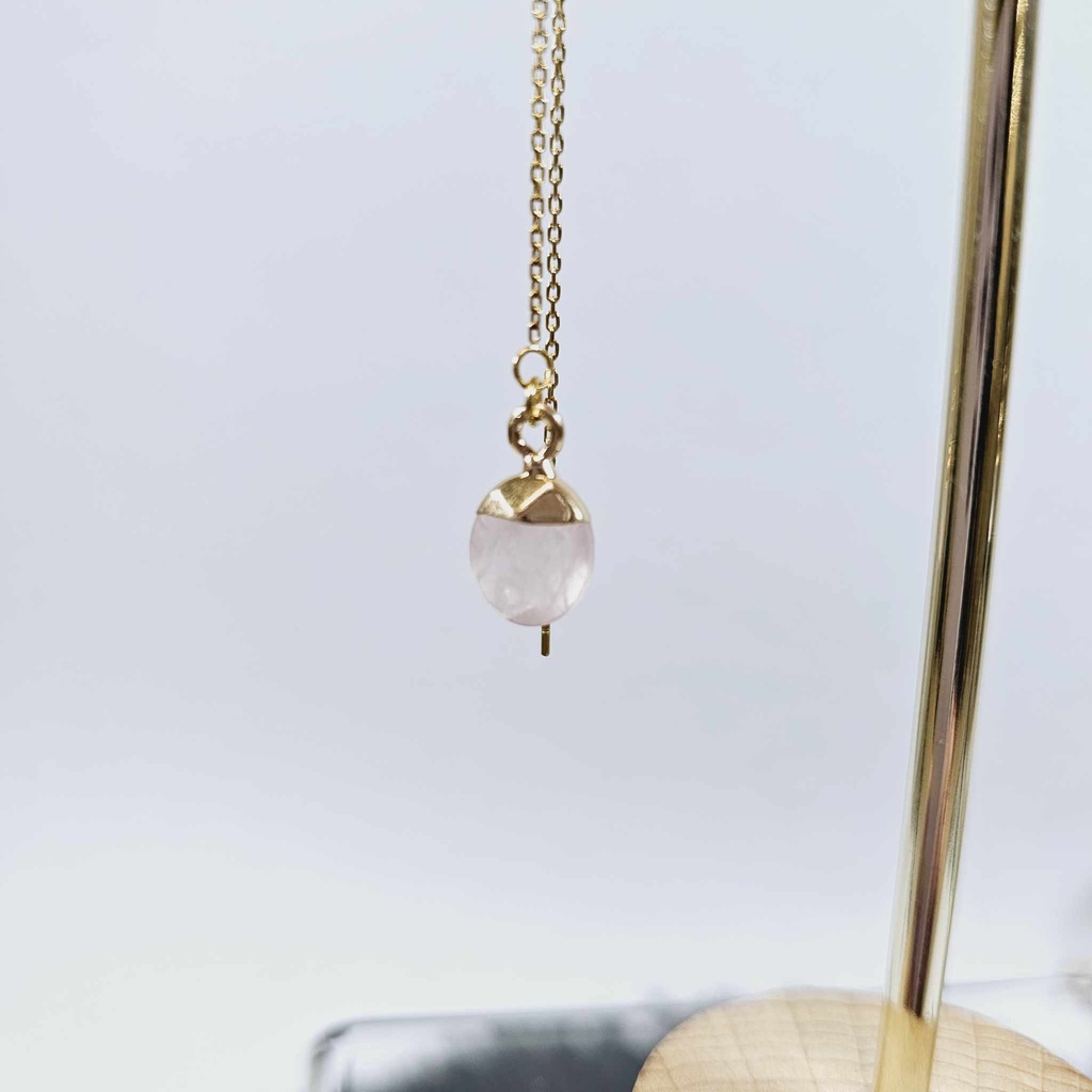 BO perles de gemme - Quartz rose