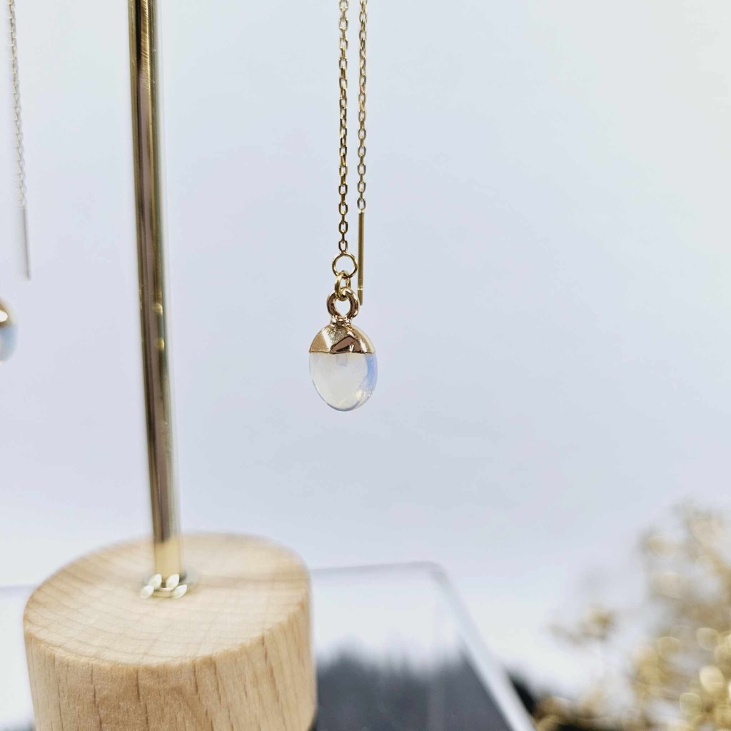BO perles de gemme - Quartz rose