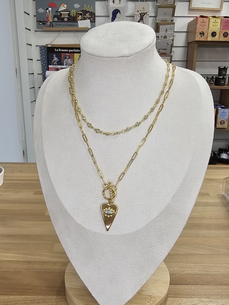 Collier tendance chaine argenté