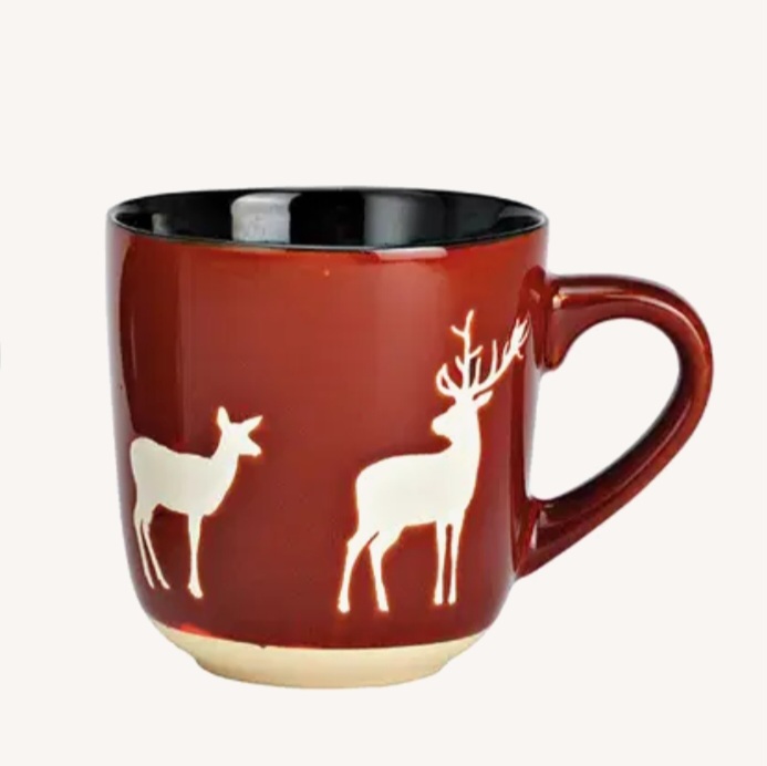 Mug motif hiver/ski en porcelaine
