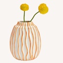 Vase en céramique blanc et orange