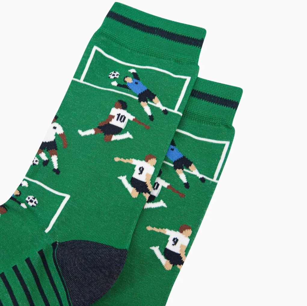 Chaussettes en bambou pour hommes - Verte, football