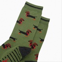 Chaussettes en bambou pour hommes - Verte, teckel