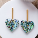Babelutte - Boucles d'oreilles - coeur vert/bleu