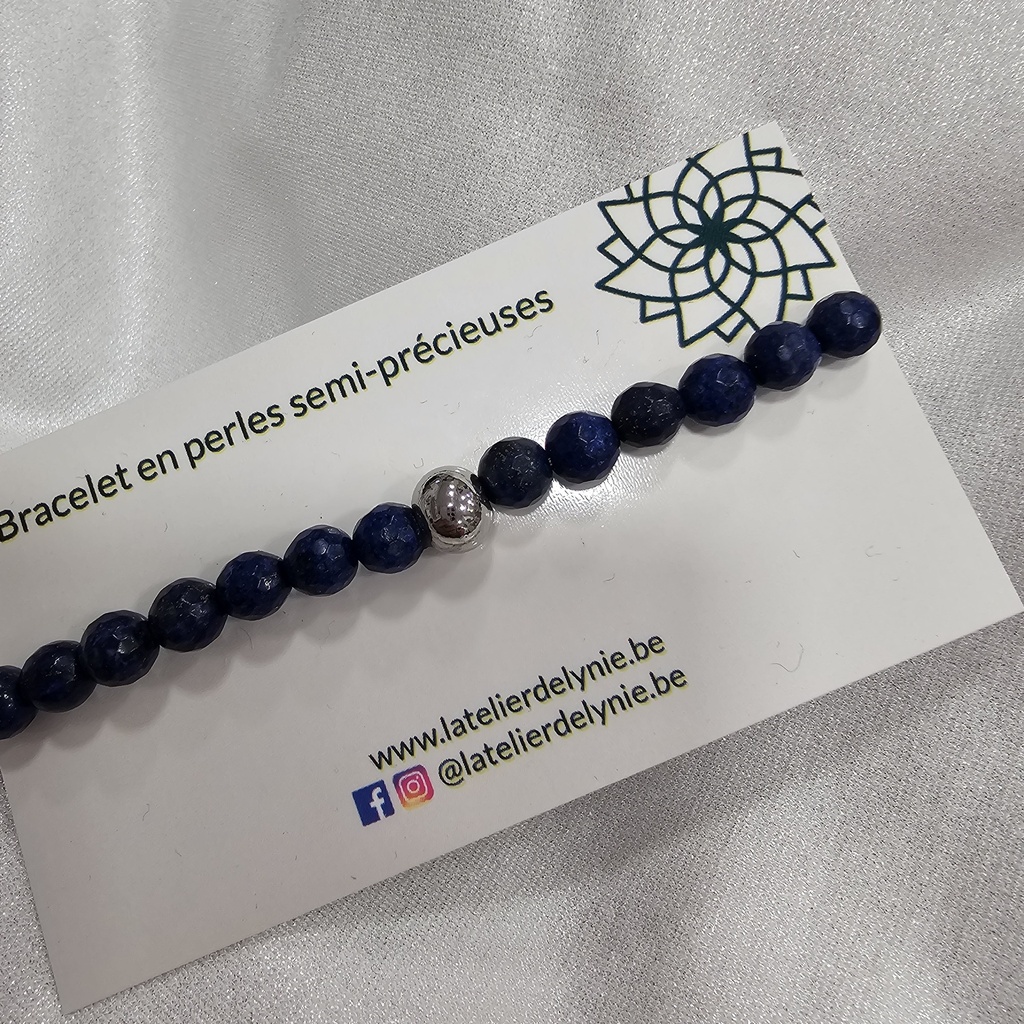 Bracelet pierres semi-précieuses - Lapis Lazulli