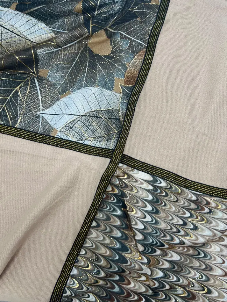 Lineta - Foulard grand carré 4 en 1 - Kaki