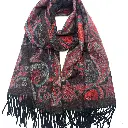 Lineta - Echarpe imprimé motif cachemire - Noir