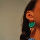 Boucles d’oreilles cœurs colorés mexicains EX VOTO - Noir & Or - RB13