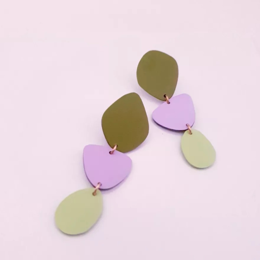 Boucles d’oreilles cœurs colorés mexicains EX VOTO - Noir & Or - RB13