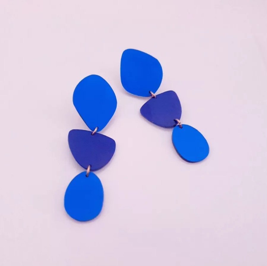 Boucles d’oreilles cœurs colorés mexicains EX VOTO - Noir & Or - RB13