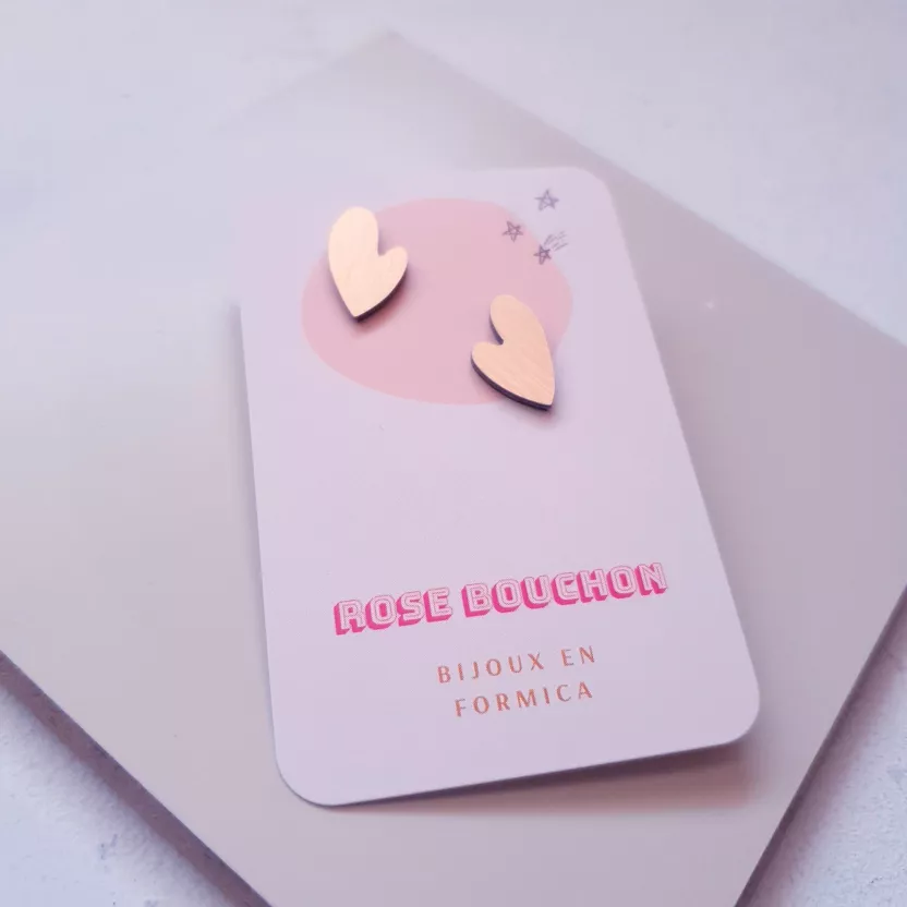 Boucles d’oreilles cœurs colorés mexicains EX VOTO - Noir & Or - RB13