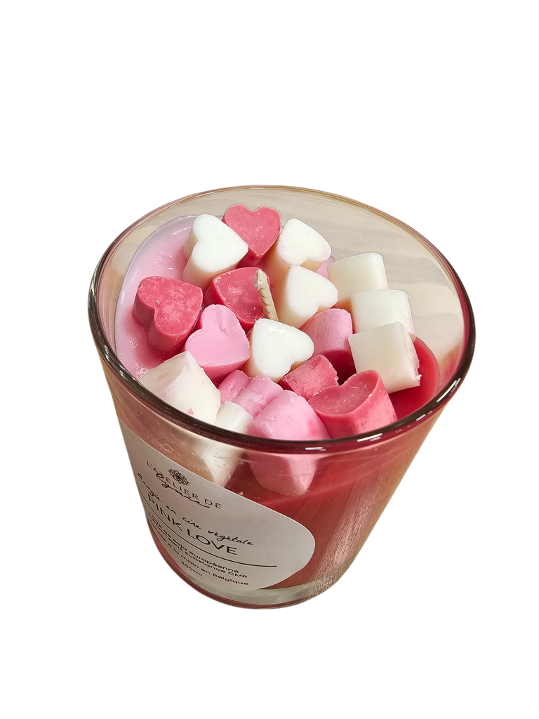 Bougie artisanale bicolore « Pink Love » – Atelier de Lynie