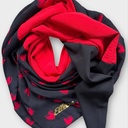 Ellecie - Foulard triangle coeur noir et rouge - n°2