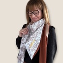 Ellecie - Foulard triangle beige et brun - n°4