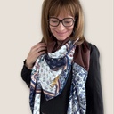 Ellecie - Foulard triangle beige et brun - n°4