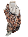 Foulard artisanal Anne Gaudry – Grand format - AG05 - beige/brun coeur