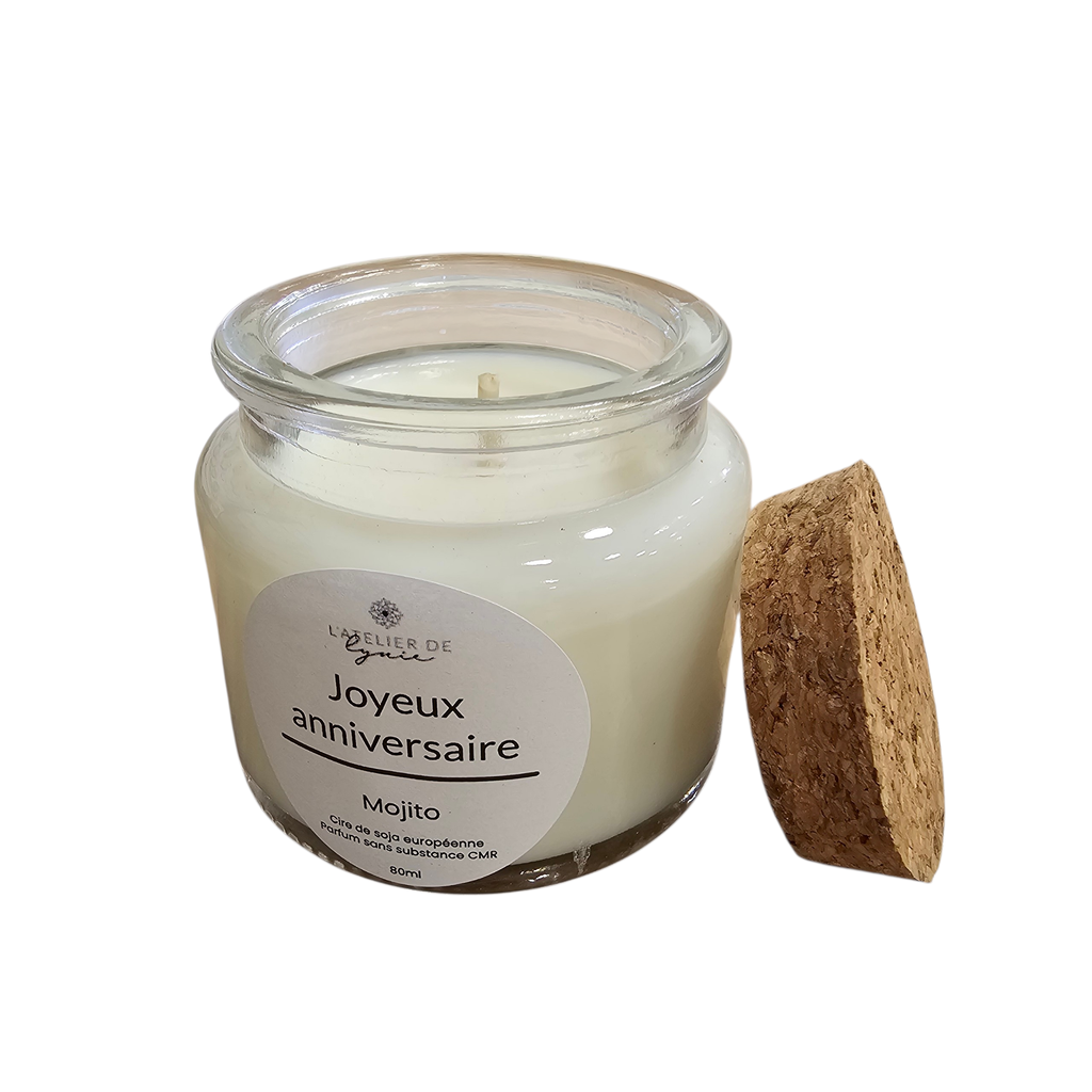 Petite bougie artisanale - Bon anniversaire