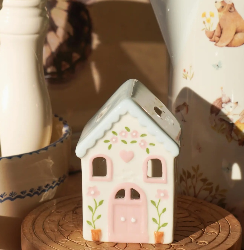 Mini maison Country en céramique LED 10 cm - Isabelle Rose