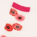 Chaussettes transparentes coquelicots Coucou Suzette – Chaussettes femme originales – Motif fleurs rouges