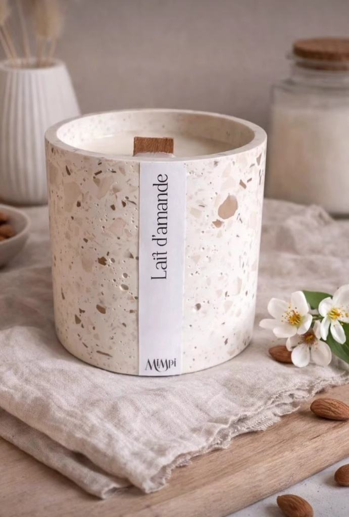 Bougie parfumée MIMPI – Lait d’amande | Bougie artisanale
