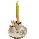 Coffret déco Pâques artisanal – Plateau fleuri, vase et lapin - Lynie