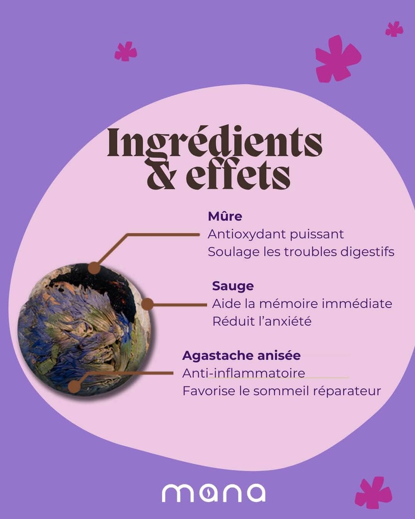 Mana Flower Bombs Focus Potion – Tisane bio énergie & concentration x10 – Infusion artisanale belge