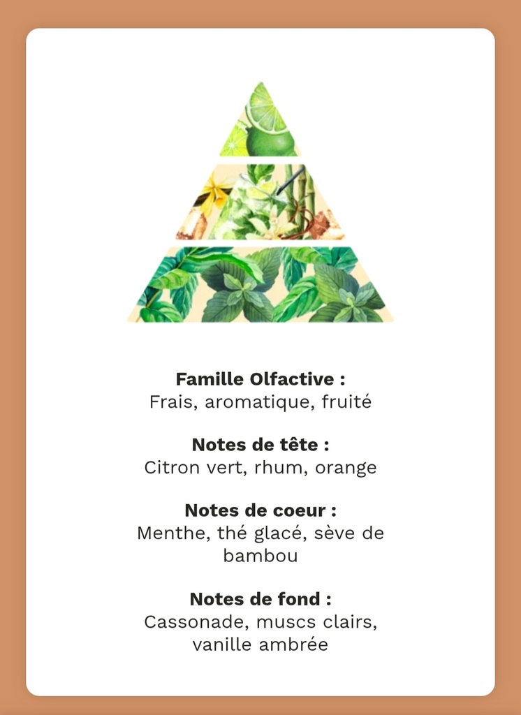 Bougie Mojito chantilly – 180g | Bougie parfumée citron vert & menthe artisanale