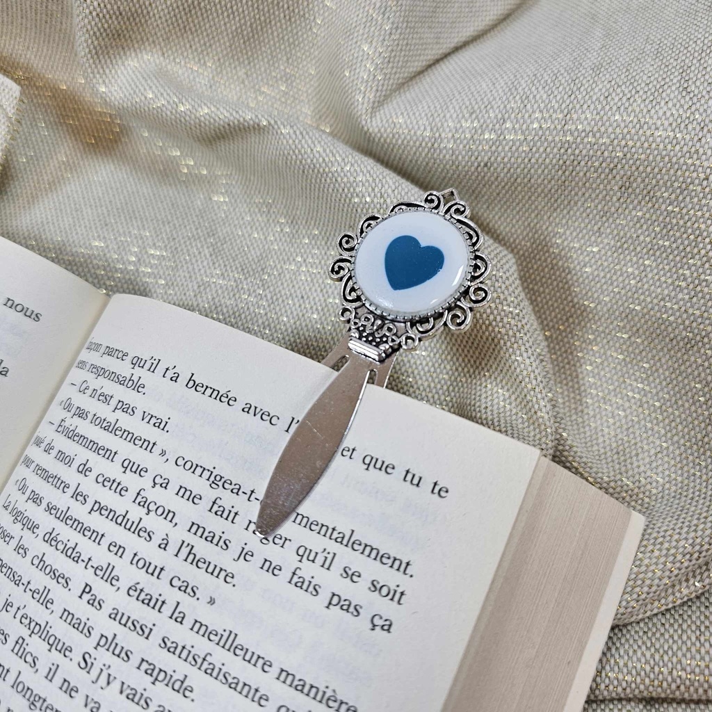Lynie - Marque-Page cœur bleu