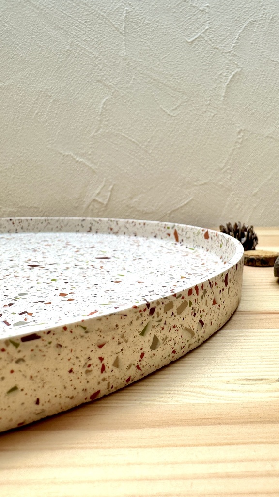 Mimpi - Plateau XL Terrazzo Blanc