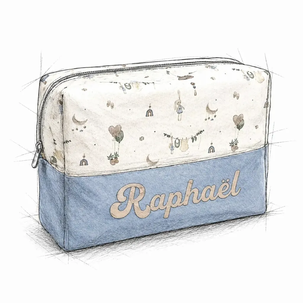 Trousse personnalisable en tissu – Idée cadeau bébé & adulte