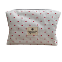 Petite trousse de toilette artisanale – Cœurs rouges - Idéale pour maquillage ou sac à main – LYNIE