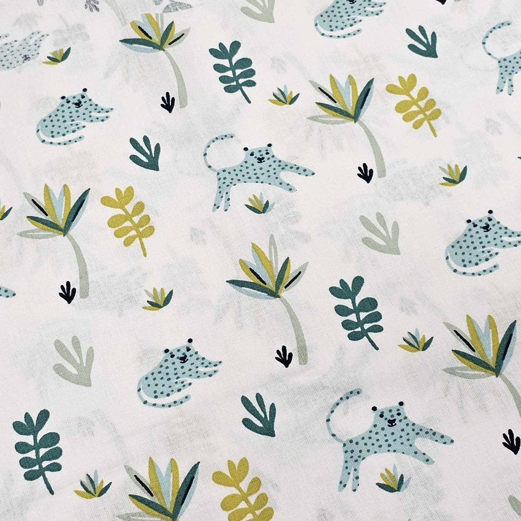 Tissu 08 - Coton Panthère bleue