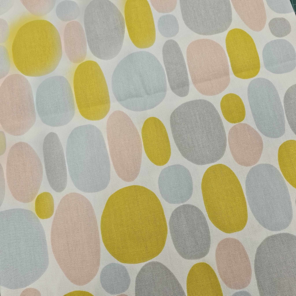 Tissu 15 - Coton Canva ronds pâstels