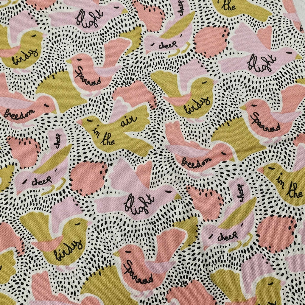 Tissu 16 - Coton Canva Birds