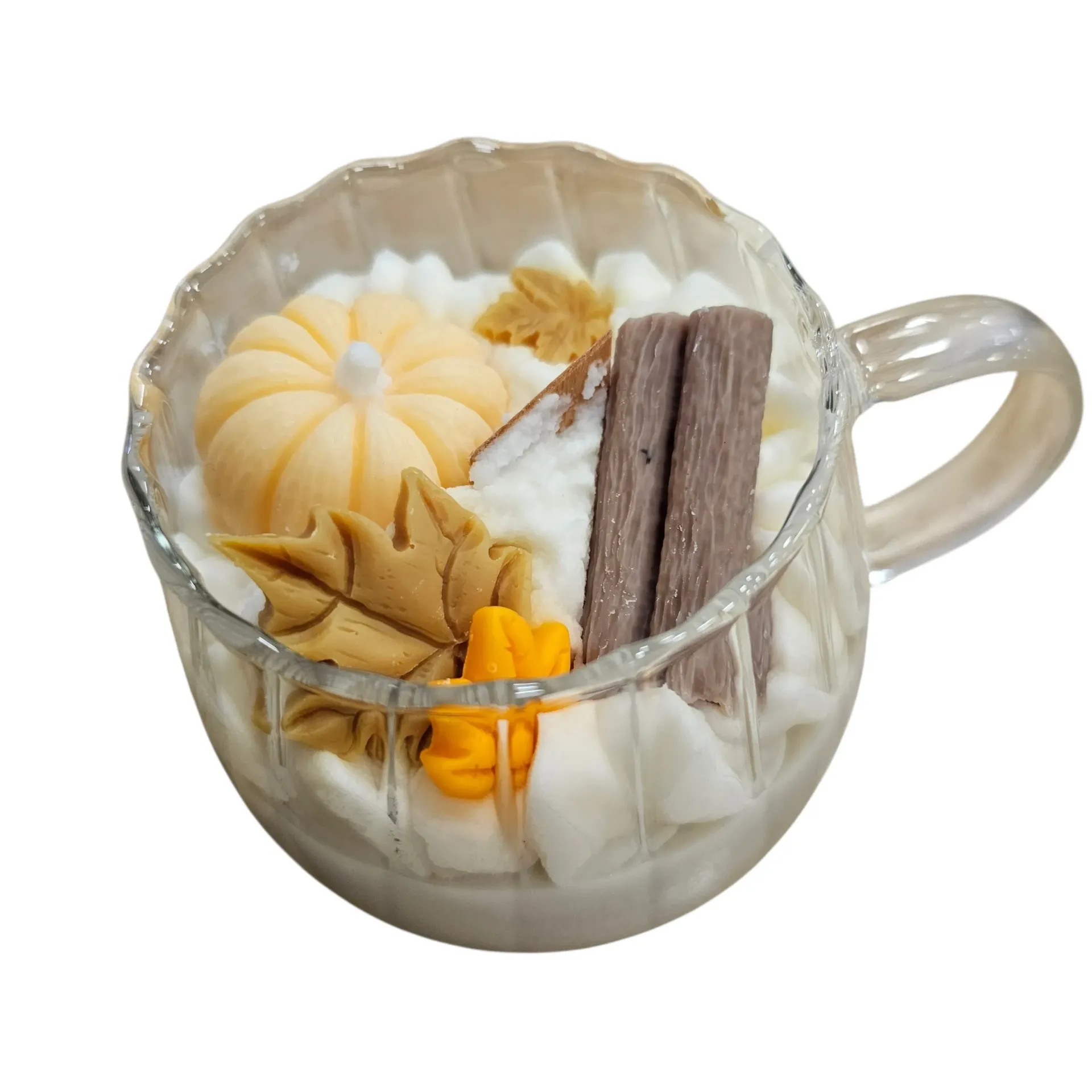 Bougie artisanale Citrouille Épicée – Cire de soja – Mug réutilisable