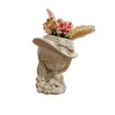Demoiselle Adèle – figurine décorative en jesmonite avec fleurs séchées tons roses - Lynie