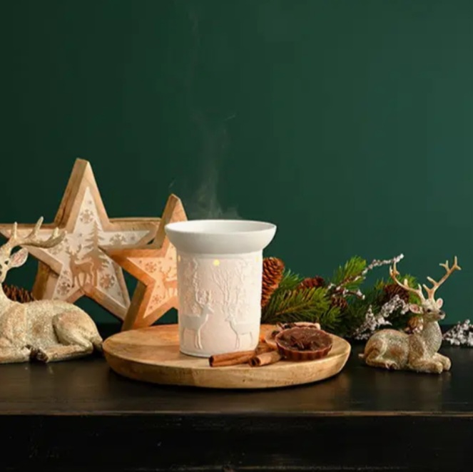 Brûle parfum en porcelaine blanc