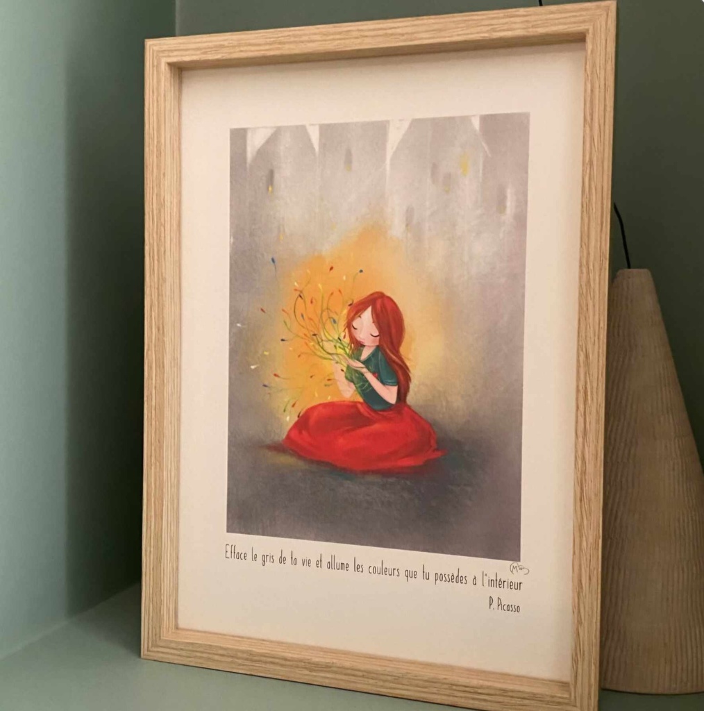 Mam'zelle Maxime - Illustration encadrée "Allumer les couleurs"