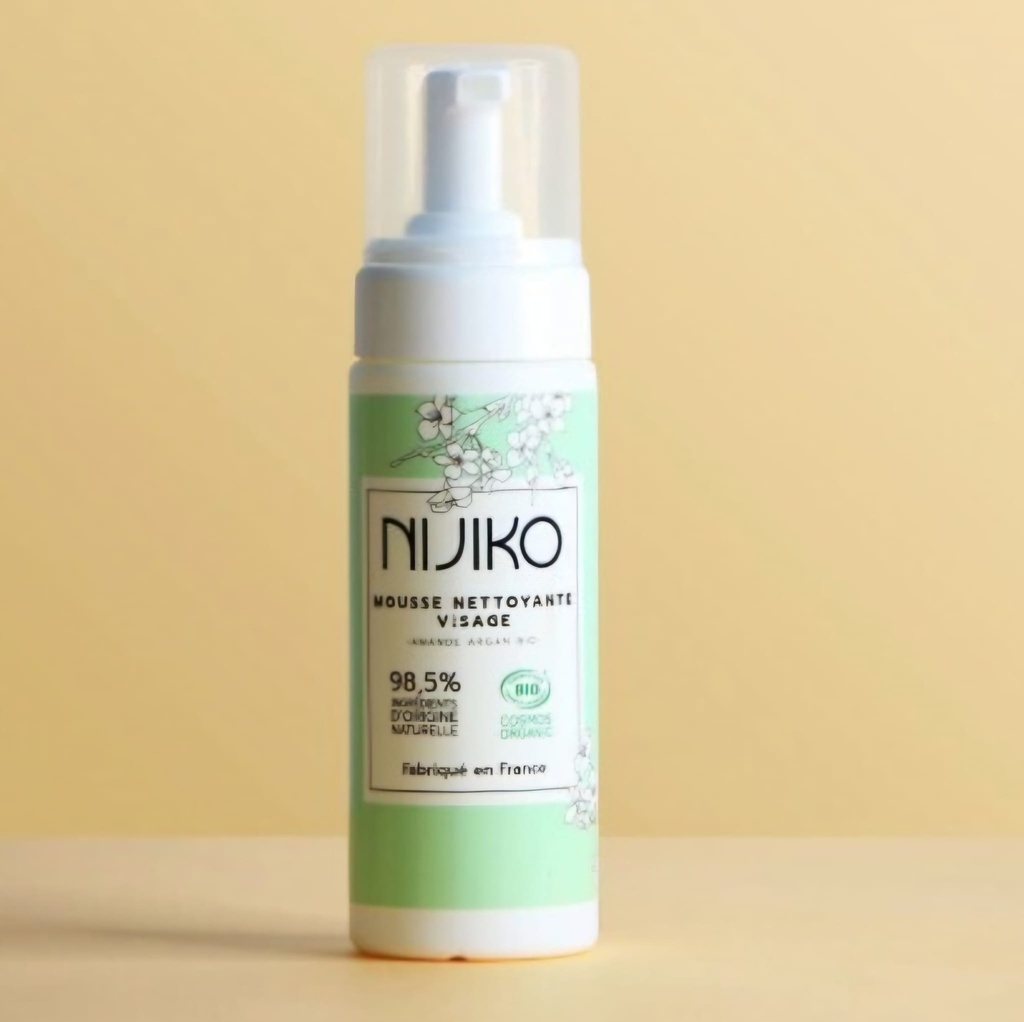 Nijiko - Mousse nettoyante visage bio amande et argan 