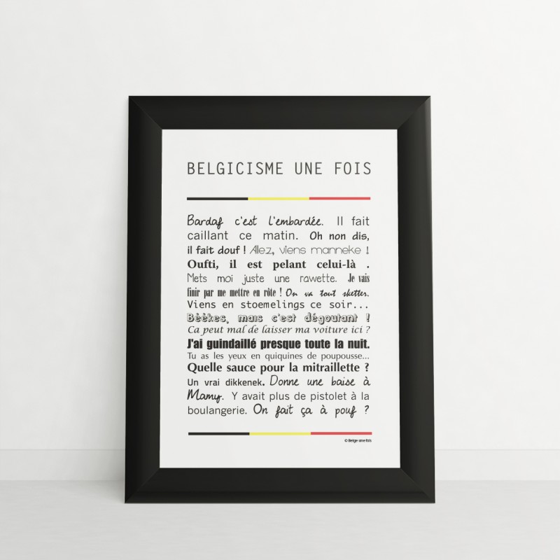 Belge une fois - cadre Belgicisme