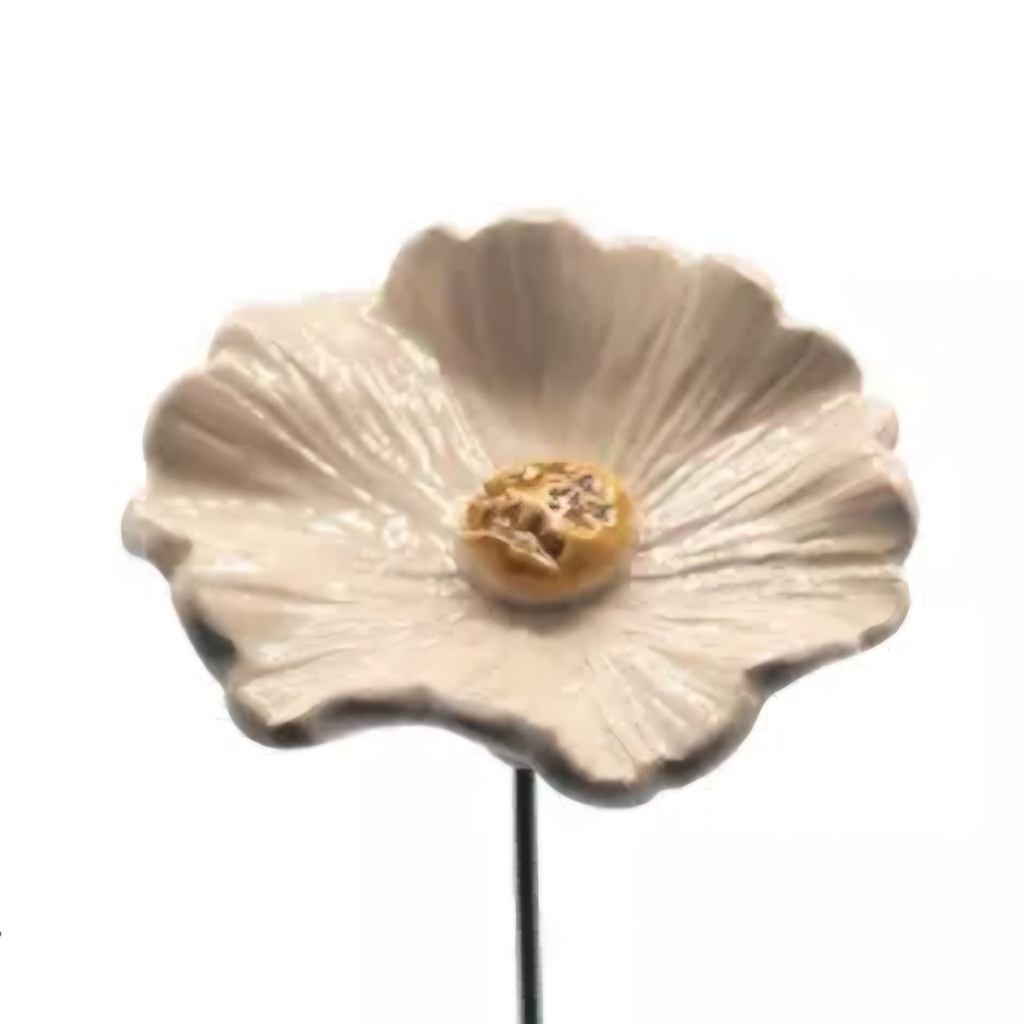Département M - fleur en céramique blanche