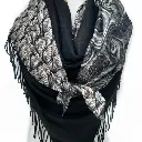 Lineta - Foulard grand carré 4 en 1 - Noir