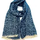 Lineta - Echarpe uni avec lurex - bleu roi