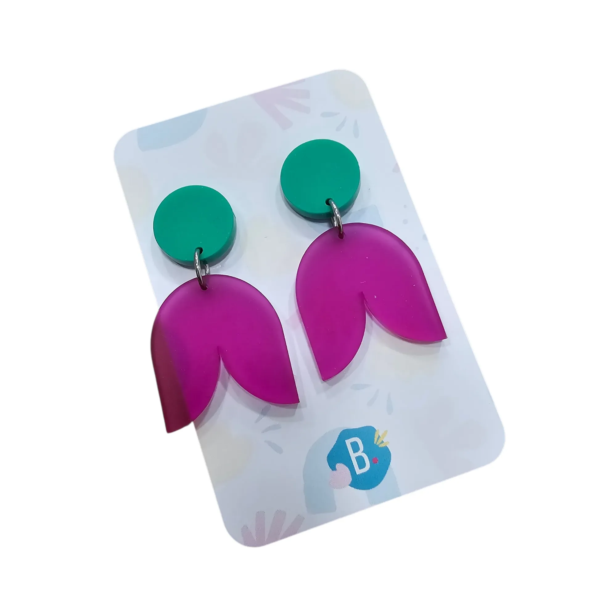 Boucles d’Oreilles Babelutte Création – Bijoux Colorés en Plexiglas - tulipe