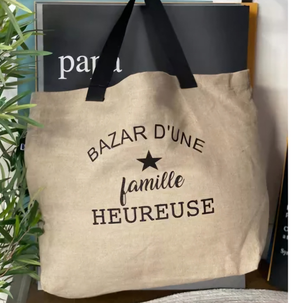 Toiles chics - Cabas XXL - Bazar d'une famille heureuse