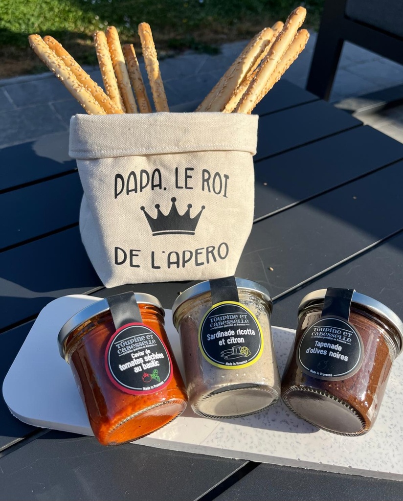 Panière apéro "papa roi de l'apéro"