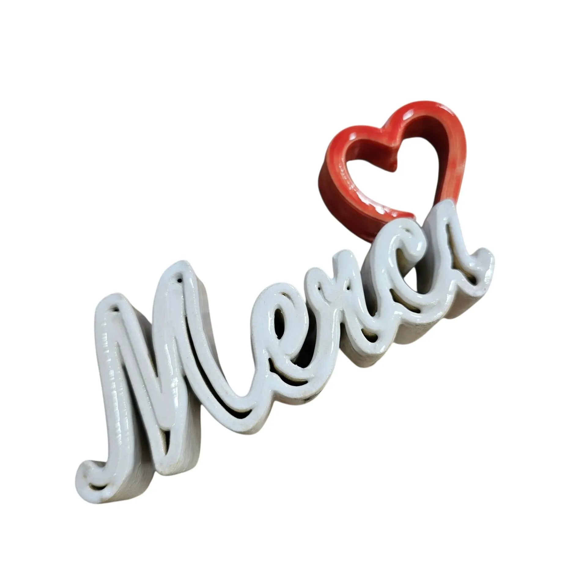 Décoration Céramique "Merci" – Cadeau Institutrice