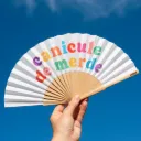 Éventail “Canicule de Merde” CuiKui – Éventail illustré humoristique par Thomas Gravereau