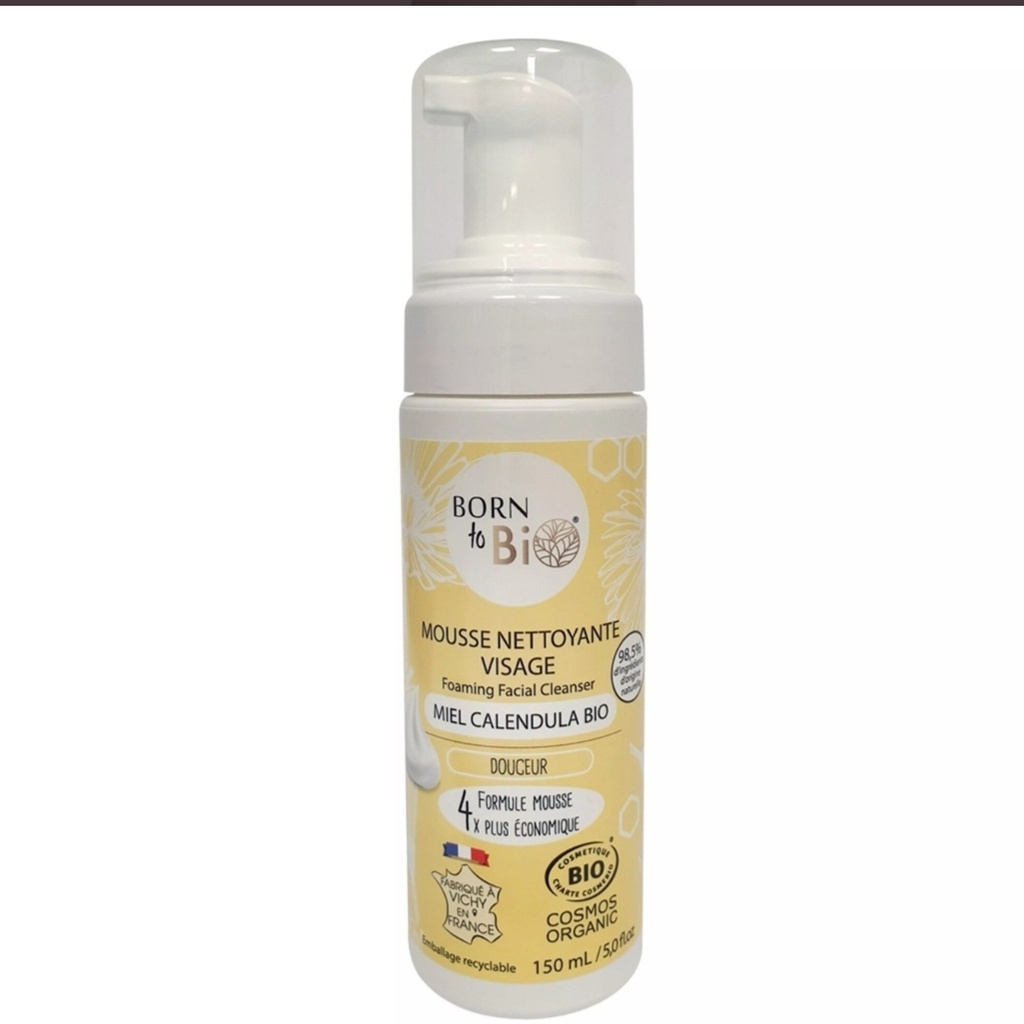 Born to bio - Mousse nettoyante visage - parfum Calendula Miel