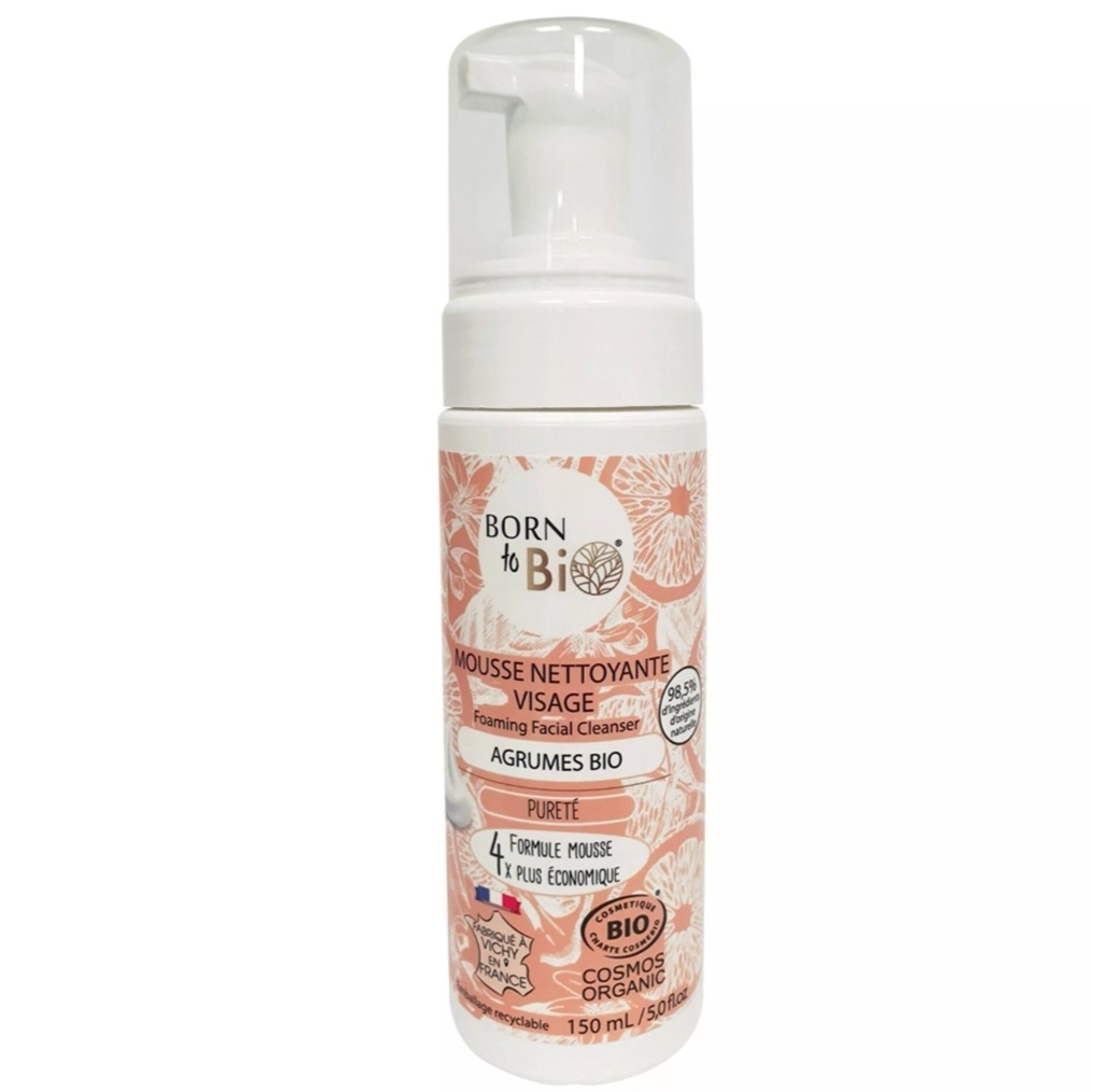 Born to bio - Mousse nettoyante visage - parfum Agrumes bio